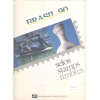 1990 - CARTELA ANUAL EMITIDA E MONTADA PELOS CORREIOS BRASILEIROS