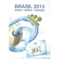 2013 - CARTELA ANUAL EMITIDA E MONTADA PELOS CORREIOS BRASILEIROS
