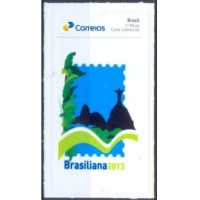 PB-030 / C-3698 - 2017 - MINT - SELO PERSONALIZADO - BRASILIANA 2013 - PRISMA AUTOADESIVO - RJ