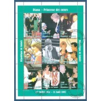 GUINÉ - PRINCESA DIANA  - BLOCO COM 9 SELOS  - 1997