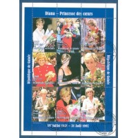 GUINÉ - 1997 - PRINCESA DIANA  - BLOCO COM 9 SELOS 