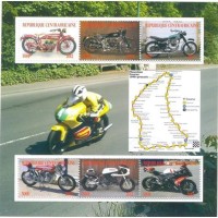 CENTRÁFICA - 2012 - MOTOCICLETAS - BLOCO COM 6 SELOS