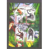 TCHAD - MACACOS - 2013 - BLOCO CARIMBADO 