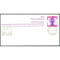 FDC-037 - 1973 - PODER JUDICIÁRIO - CARIMBO CBC + 1º DIA BAHIA - COM PONTOS DE FERRUGEM - RHM R$ 135,00 (27 UFS X R$ 5,00)