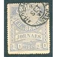 J-19 - JORNAL - 1890 - HERMES DA FONSECA - 10 RÉIS -  CARIMBADO - SEM GOMA - CHARNEIRA - PONTOS DE OXIDAÇÃO - RHM R$ 200,00 ( 40 UFS X R$ 5,00)