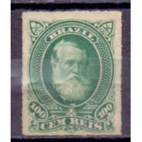 I-41 - 1877 - DOM PEDRO II - PERCÊ - BARBA BRANCA - 100 RÉIS - VERDE - NOVO