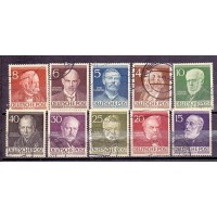 ALEMANHA BERLIN USADO - BERLINENSES CÉLEBRES - Y 077/86 (1952-1953) BERLINENSES CÉLEBRES -´SÉRIE 10 SELOS USADOS 