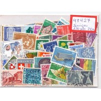 ACUMULAÇÃO SUIÇA - PACOTE COM 120 SELOS USADOS COMEMORATIVOS E REGULARES DE DIVERSOS PERÍODOS DA SUIÇA