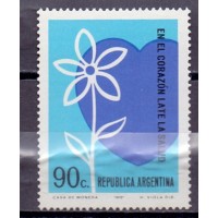 ARGENTINA - Y 931 (1972) - MÊS MUNDIAL DO CORAÇÃO - SELO MINT