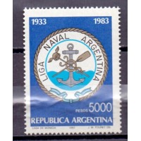 ARGENTINA - Y 1349 (1983) - DIA DA MARINHA NACIONAL E 50 ANOS DA LIGA NAVAL - SELO MINT
