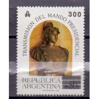 ARGENTINA - Y 1684 (1989) - BUSTO DA REPUBLICA COM SOBRECARGA - SELO MINT