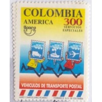 COLÔMBIA - 1994 - MINT - TEMA AMÉRICA - VEÍCULOS E TRANSPORTES POSTAUS - SÉRIE 2 SELOS - YT-1022 + A-890