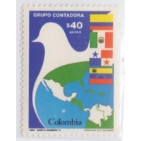 COLÔMBIA - 1985 - MINT - REUNIÃO DOS CONTADORES DO GRUPO LATINO AMERICANO - BANDEIRAS - YT-0736