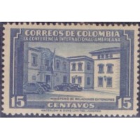 COLÔMBIA - MINT - 5 SELOS AÉREO - IV CONFERÊNCIA INTERNACIONAL AMERICANA