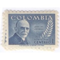 COLÔMBIA - MINT - 4 SELOS - SOBRETASA - HOMENS IMPORTANTES