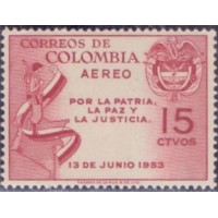 COLÔMBIA - 1953 - MINT - AÉREO - PELA PATRIA, PAZ E JUSTIÇA
