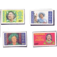 TANZÂNIA - REALEZA - 85º ANIVERSÁRIO DA RAINHA MÃE ELISABETH - YT-262A/261D