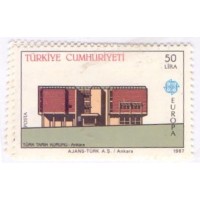 TURQUIA - 1987 - MINT - TEMA EUROPA ARQUITETURA MODERNA - EDIFÍCIOS DO INSTITUTO DE HISTÓRIA E DA PREVIDÊNCIA SOCIAL - SÉRIE 2 SELOS - YT-2533/2534 