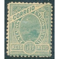 R-101 - 1902/1905 - MADRUGADA REPUBLICANA - TIPOS ANTERIORES - 50 RÉIS - VERDE - MARGENS GRANDES - NOVO - GOMADO - LEVE  CHARNEIRA - RHM R$ 625,00 (125 UFs X 5,00)