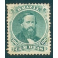 I-27A - 1866 - DOM PEDRO - 100 RÉIS - TIPO II - SELO NOVO - MUITO BONITO - 70 UFS