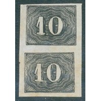 I-11 - 1850 - VERTICAIS - OLHO DE CABRA - 10 RÉIS - PRETO - LINDO PAR DE SELOS - NOVO - SEM GOMA - RHM 210 UFS