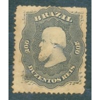 I-28 - 1866 - DOM PEDRO II - 200 RÉIS - PRETO - NOVO - GOMADO - OXIDAÇÃO - RHM 2019: 190 UFS 