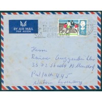 INGLATERRA - FUTEBOL - COPA DO MUNDO DE 1966 - ENVELOPE CIRCULADO COM SELO DA COPA E CARIMBO DA ÉPOCA (3 AUG 1966) - LINDA PEÇA - ALGUMA SUJEIRA