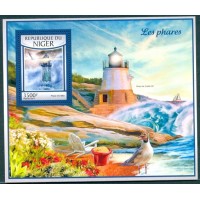 NIGER - 2017 - BLOCO COM 1 SELO - MINT (PERFEITO) - FARÓIS