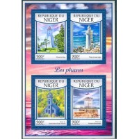 NIGER - 2017 - BLOCO COM 4 SELOS - MINT (PERFEITO) - FARÓIS