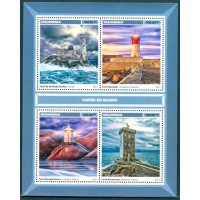 MOÇAMBIQUE - 2017 - BLOCO COM 4 SELOS - MINT (PERFEITO) - FARÓIS