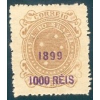 R-134Aa - 1899 - SELO CRUZEIRO DO SUL - CASTANHO AVERMELHADO - 1000 RÉIS -  DENTEAÇÃO 13 - NOVO - GOMADO - CHARNEIRA - RHM R$ 375,00 (75 UFs X 5,00)