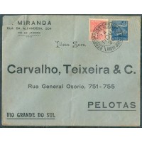 CARTA CONDOR EM 14 DE NOVEMBRO DE 1930 – CIRCULADA DO RIO DE JANEIRO PARA PELOTAS – CARIMBO DE CHEGADA NO VERSO EM 17 DE NOVEMBRO DE 1930