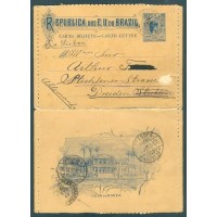 CB-073 - 1898 - NOVO VALOR PARA O SERVIÇO INTERNACIONAL - SELO FIXO DE 300 RÉIS - AZUL - CIRCULADO DE SANTOS PARA ALEMANHA 16 DE JANEIRO DE 1999 VIA LISBOA - CARIMBO DE AMBULANTE NO VERSO - PEQUENO DEFEITO NA FRENTE