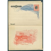 CB-053e - 1894 - SELO-FIXO DE 100 RÉIS ROSA E PRETO - CARMIM/PRETO COM CERCADURA - PONTILHADO ESTREITO