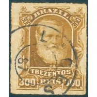 I-44 - 1878 - DOM PEDRO II - "PÉRCE" - BARBA BRANCA" - COM CARIMBO "LAGES"- 300 RÉIS - GOMADO