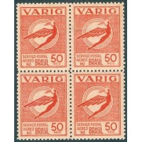 V-36 - 1934 - 50 RÉIS - VERMELHO/ROSA - QUADRA - NOVA - PERFEITA - GOMADA - RHM R$ 140,00 (28 UFs X R$ 5,00)
