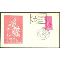 FDC-001 - 1965 - BIENAL DE SÃO PAULO - CARIMBO CBC + 1º DIA RJ - RHM R$ 392,50 (78,50 UFs X  R$ 5,00)
