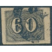 I-14 - OLHO DE CABRA / VERTICAIS - 60 RÉIS - SELO COM CARIMBO - LINDAS MARGENS