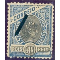 R-105 - 1902/05 - MADRUGADA REPUBLICANA - TIPOS ANTERIORES - 500 RÉIS - AZUL E PRETO - NOVO - SEM GOMA - DEFEITO DE CHAPA AÉREA "C" -  RHM R$ 1.800,00 (360 UFs X 5,00)
