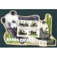 GUINE BISSAU - 2011 - PANDA GIGANTE - BLOCO COM 4 SELOS - LINDÍSSIMO!!!