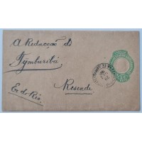 CINTA DA REPÚBLICA DE 20 RÉIS - CIRCULADA EM 1901 DE VILLA DO BOM JARDIM (RJ) PARA RESENDE - ÓTIMO ESTADO- CARIMBO RARO BEM APLICADO
