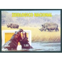 CUBA - 2009 - FAUNA - HIPOPÓTAMOS - LINDO BLOCO!