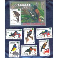 CUBA - 2015 - FAUNA - PÁSSAROS - BLOCO 316 + SELOS 5293/98 