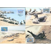 TURCOMENISTÃO - 1993 - FAUNA MARINHA - FOCAS - SÉRIE COM 4 MÁXIMOS