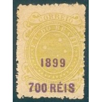 R-133A - 1899 - TIPO "CRUZEIRO DO SUL" - 700 RÉIS - AMARELO OLIVA - NOVO - GOMADO - CHARNEIRA - RHM 120 UFS