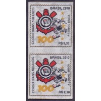 C-3028A - MINT - CENTENÁRIO DO S.C. CORINTHIANS - 2010 - PAR EM TECIDO
