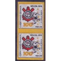 C-3028A - MINT - CENTENÁRIO DO S.C. CORINTHIANS - PAR EM TECIDO - 2010