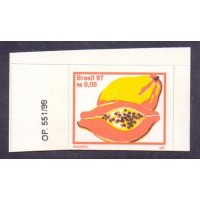 R-768 - 1999 - MICROSERRILHA - FRUTAS - MAMÃO - AUTOADESIVOS - SELO MINT - SEM MARGEM - RHM R$ 75,00 (15 UFS X R$ 5,00)