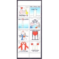 C-3158/3165 - 2011 - MINT - PREVENÇÃO DA AIDS - BLOCO DE 8 SELOS