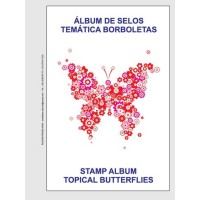 BORBOLETAS - ÁLBUM COM 100 FOLHAS DECORADAS E ESTOJO PROTETOR 